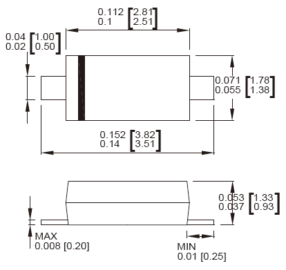 SMF85A/SMF85CA瞬态抑制二极管产品尺寸图